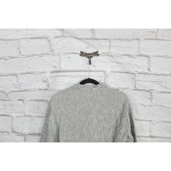 Vintage Mill Valley Black Pinstriped Linen Tops Size S - Picture 6 of 9